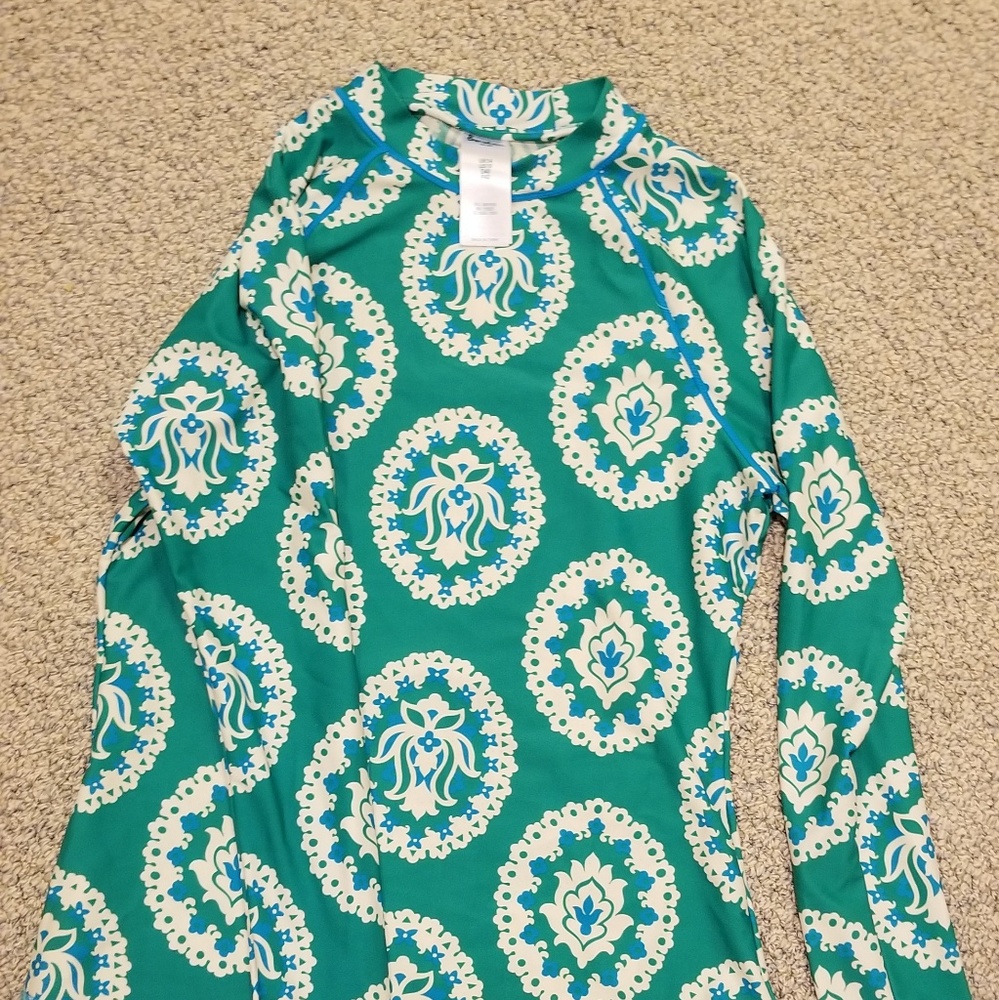 Boden Lotus teal rashguard